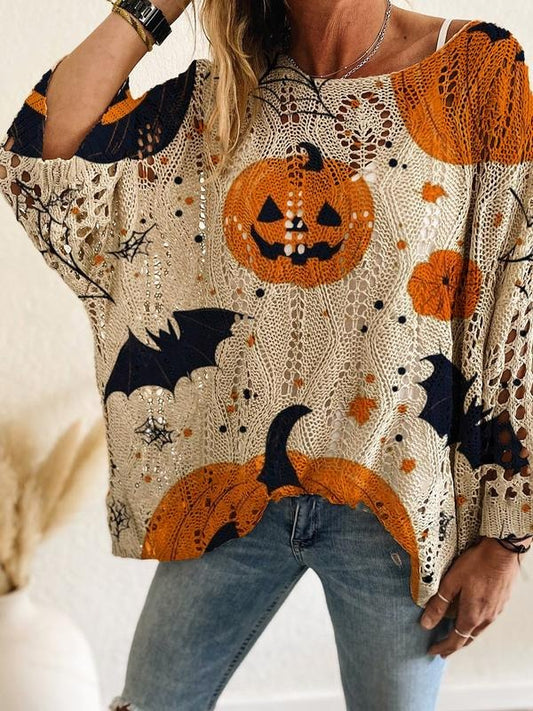 Women's Halloween Long Sleeve Knit Top