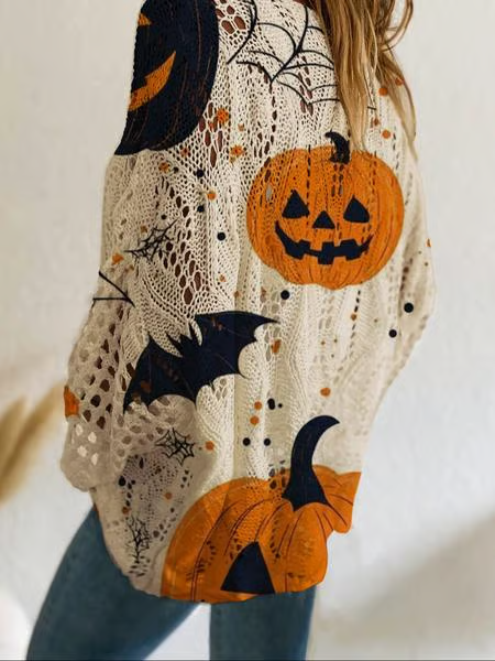 Women's Halloween Long Sleeve Knit Top